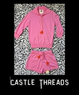 Women Figue 100% Cotton Azale Pink Knit Set 3/4 Sleeve Size XS NWT MSRP $225
